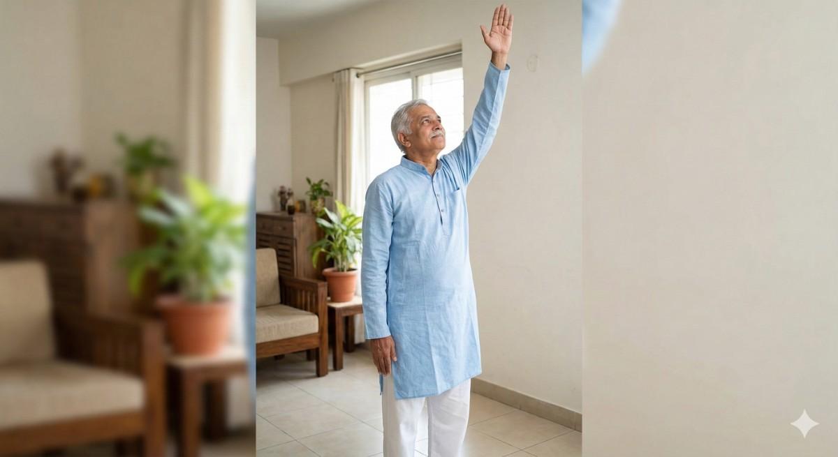 Shoulder Flexion – હાથ આગળથી ઊંચો કરવો