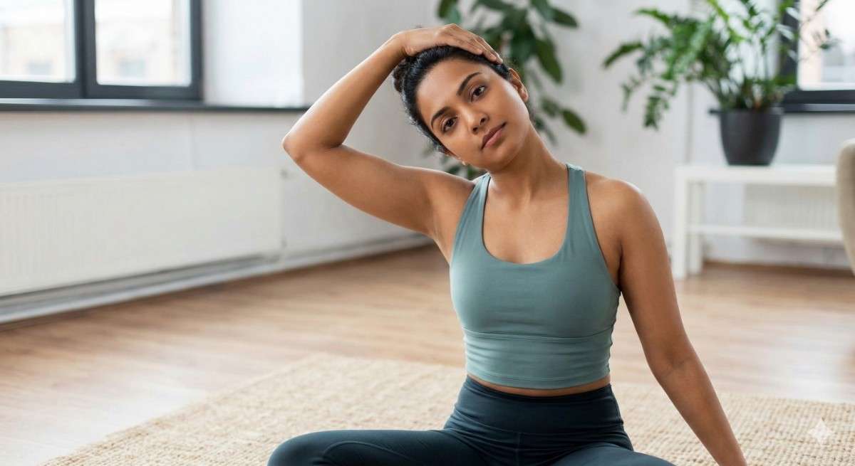 Trapezius Stretch – ગરદનના પાછળના સ્નાયુ ખેંચવા