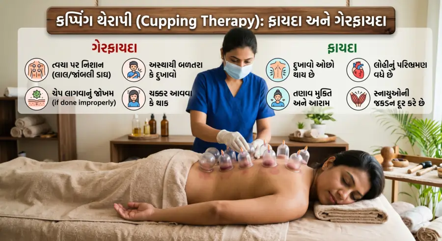 કપ્પિંગથેરાપી (Cupping Therapy): ફાયદા અને ગેરફાયદા