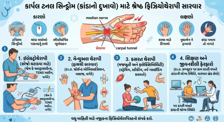 કાર્પલ ટનલ સિન્ડ્રોમ (કાંડાનો દુખાવો) માટે શ્રેષ્ઠ ફિઝિયોથેરાપી સારવાર
