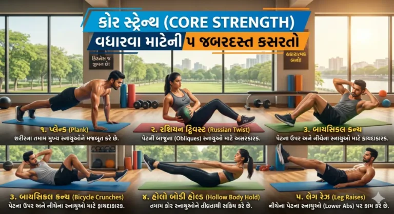 કોર સ્ટ્રેન્થ (Core Strength) વધારવા માટેની ૫ જબરદસ્ત કસરતો 