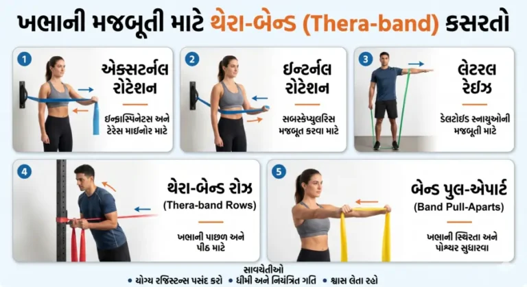 ખભાની મજબૂતી માટે થેરા-બેન્ડ (Thera-band) કસરતો