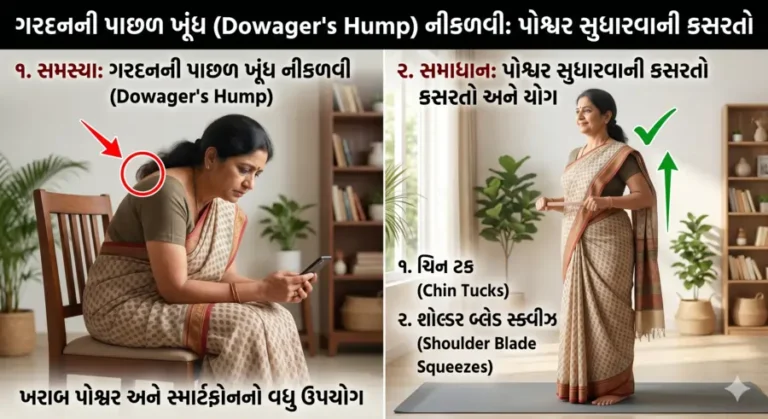 ગરદનની પાછળ ખૂંધ (Dowager's Hump) નીકળવી પોશ્ચર સુધારવાની કસરતો