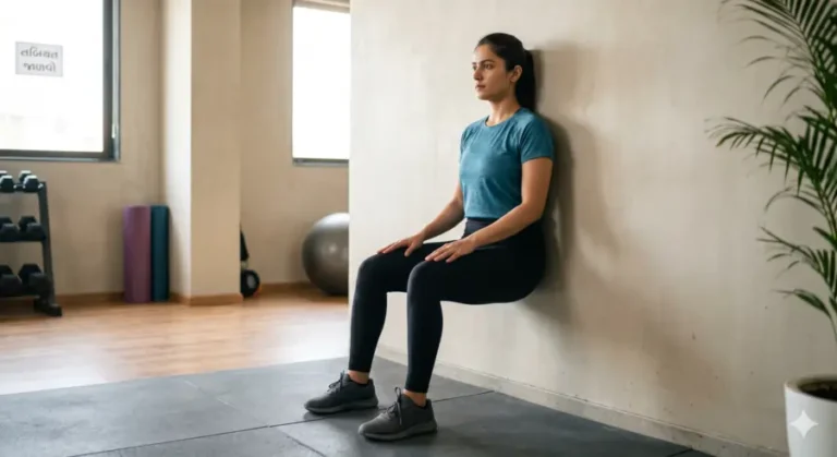 દિવાલના ટેકે બેસવું (Wall Sit) થાપા અને ઘૂંટણ માટે બેસ્ટ કસરત