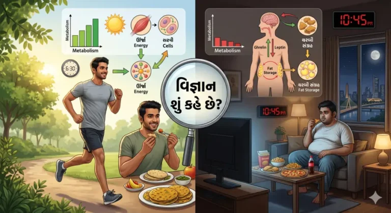 રાત્રે મોડા જમવાની આદત વજન કેવી રીતે વધારે છે વિજ્ઞાન શું કહે છે