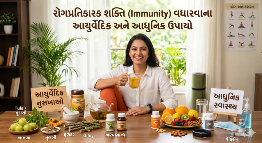 રોગપ્રતિકારક શક્તિ (Immunity) વધારવા માટેના આયુર્વેદિક અને આધુનિક ઉપાયો