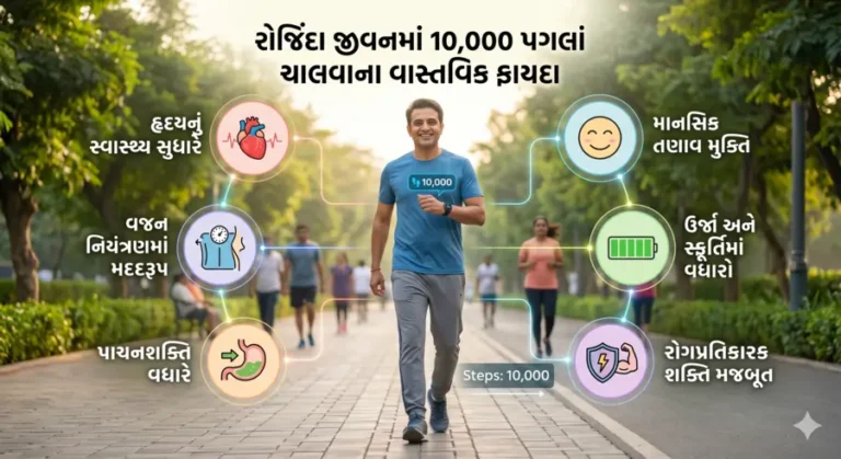 રોજિંદા જીવનમાં 10,000 પગલાં ચાલવાના વાસ્તવિક ફાયદા