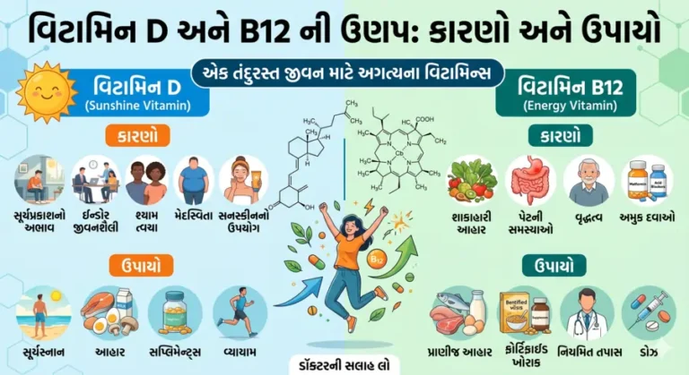 વિટામિન D અને B12 ની ઉણપ કારણો અને ઉપાયો