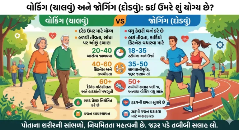 વોકિંગ (ચાલવું) અને જોગિંગ (દોડવું) માં કઈ ઉંમરે શું યોગ્ય છે