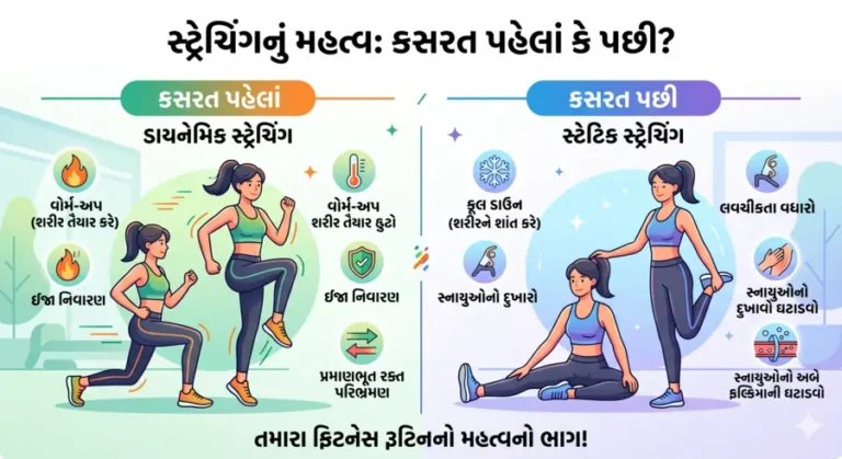 સ્ટ્રેચિંગનું મહત્વ કસરત પહેલાં કે પછી, ક્યારે કરવું