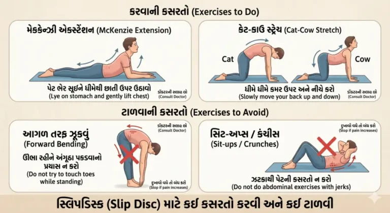 સ્લિપડિસ્ક (Slip Disc) માટે કઈ કસરતોકરવી અને કઈ ટાળવી 