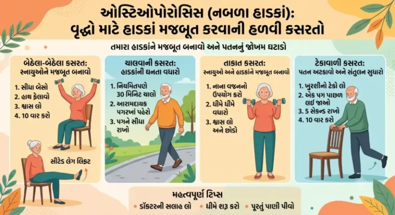 ઓસ્ટિઓપોરોસિસ (નબળા હાડકાં) વૃદ્ધો માટે હાડકાં મજબૂત કરવાની હળવી કસરતો
