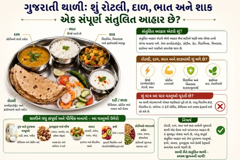 ગુજરાતી થાળી શું રોટલી, દાળ, ભાત અને શાક એક સંપૂર્ણ સંતુલિત આહાર છે