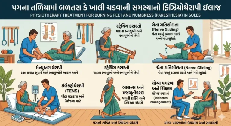 પગના તળિયામાં થતી બળતરા કે ખાલી ચડવાની સમસ્યાનો ફિઝિયોથેરાપી ઈલાજ