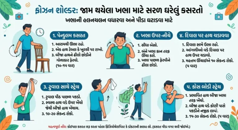 ફ્રોઝન શોલ્ડર (Frozen Shoulder) ખભો જામ થઈ જાય ત્યારે ઘરે કઈ કસરત કરવી