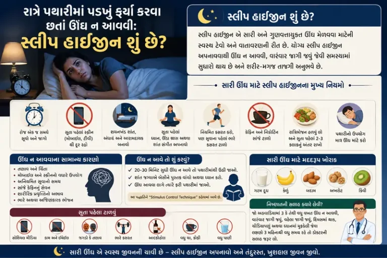 રાત્રે પથારીમાં પડખું ફર્યા કરવા છતાં ઊંઘ ન આવવી સ્લીપ હાઈજીન શું છે