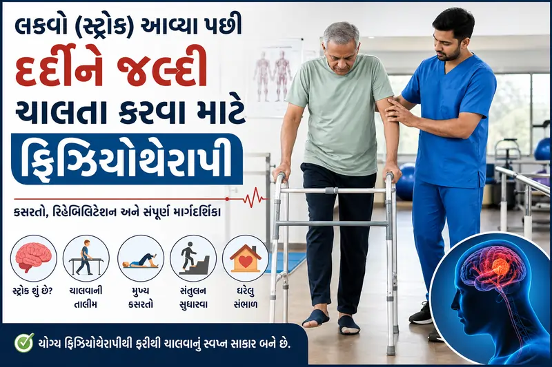 લકવો (ParalysisStroke) આવ્યા પછી દર્દીને જલ્દી ચાલતા કરવા માટે ફિઝિયોથેરાપી