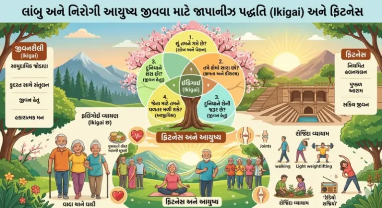લાંબુ અને નિરોગી આયુષ્ય જીવવા માટે જાપાનીઝ પદ્ધતિ (Ikigai) અને ફિટનેસ