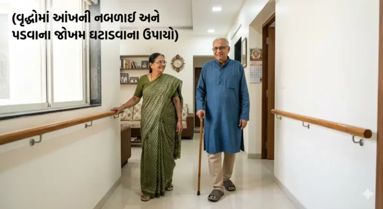 વૃદ્ધોમાં આંખની નબળાઈ અને પડવાના જોખમ (Fall Prevention) ઘટાડવાના ઉપાયો