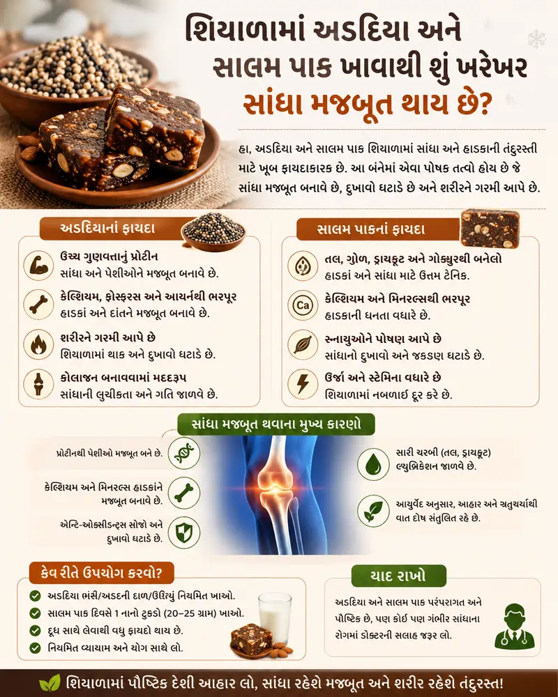 શિયાળામાં અડદિયા અને સાલમ પાક ખાવાથી શું ખરેખર સાંધા મજબૂત થાય છે