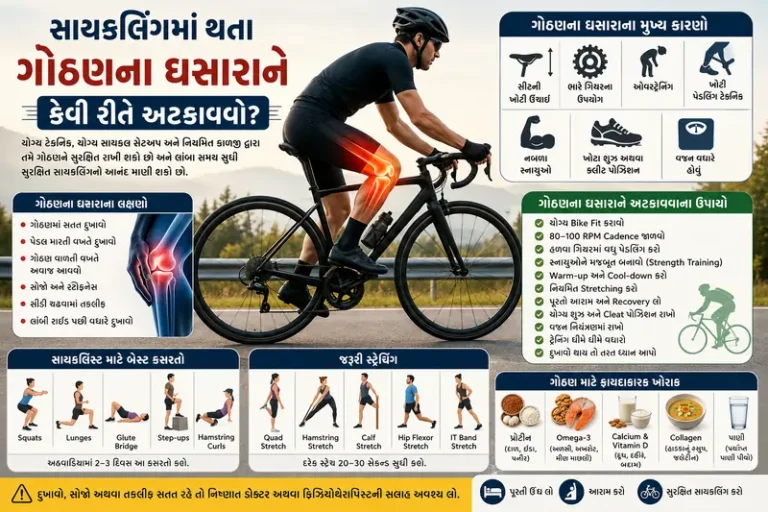 સાયકલિંગમાં થતા ગોઠણના ઘસારાને કેવી રીતે અટકાવવો?