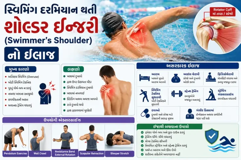 સ્વિમિંગ દરમિયાન થતી શોલ્ડર ઇન્જરી (Swimmer's Shoulder) નો ઈલાજ