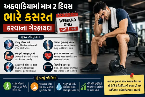 અઠવાડિયામાં માત્ર 2 દિવસ ભારે કસરત (Weekend Warrior) કરવાના ગેરફાયદા.