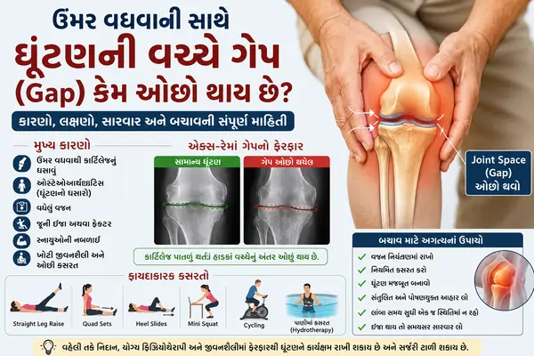 ઉંમર વધવાની સાથે ઘૂંટણની વચ્ચે ગેપ (Gap) કેમ ઓછો થાય છે