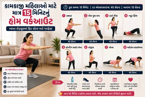 કામકાજી મહિલાઓ (Working Women) માટે માત્ર 15 મિનિટનું હોમ વર્કઆઉટ