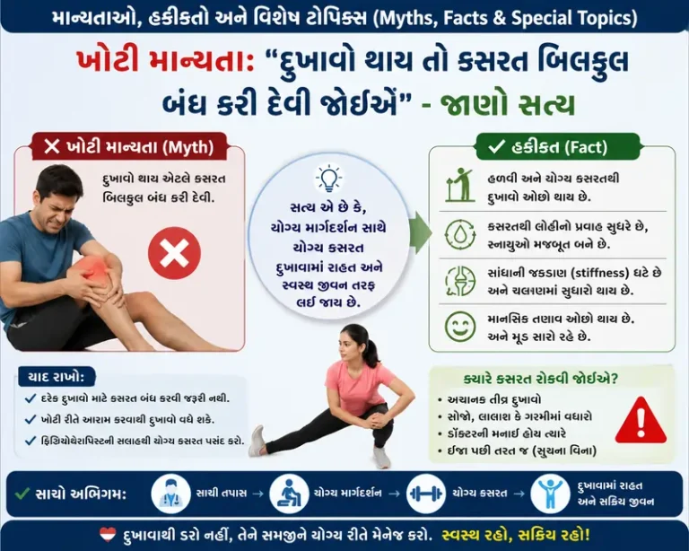 ખોટી માન્યતા દુખાવો થાય તો કસરત બિલકુલ બંધ કરી દેવી જોઈએ – જાણો સાચું સત્ય