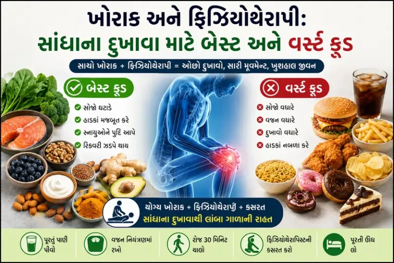 ખોરાક અને ફિઝિયોથેરાપી સાંધાના દુખાવા માટે બેસ્ટ અને વર્સ્ટ ફૂડ.