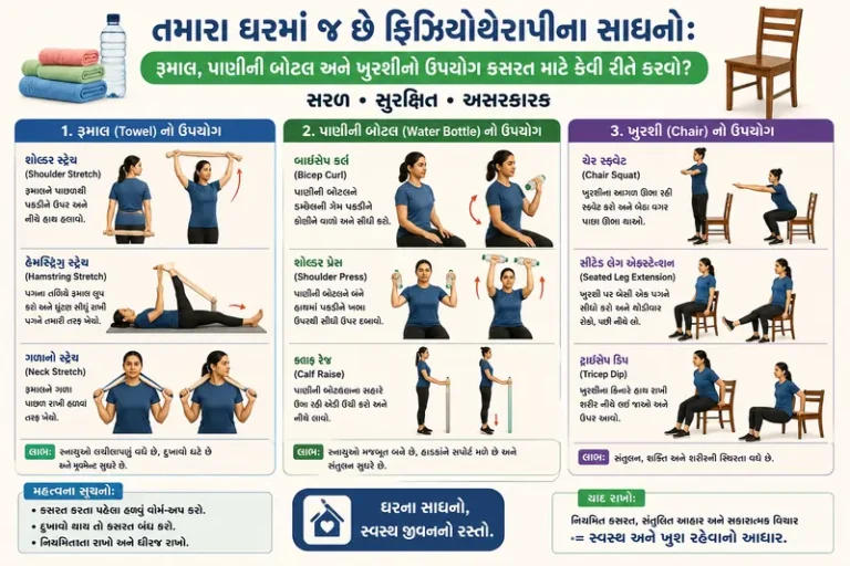 ઘરમાં જ કરો ફિઝિયોથેરાપી રૂમાલ, બોટલ અને ખુરશીથી કસરત