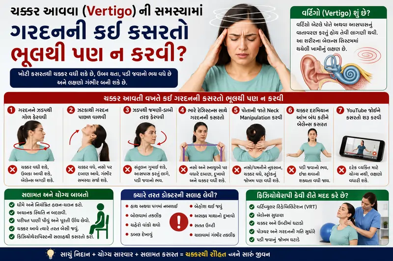 ચક્કર આવવા (Vertigo) ની સમસ્યામાં ગરદનની કઈ કસરતો ભૂલથી પણ ન કરવી