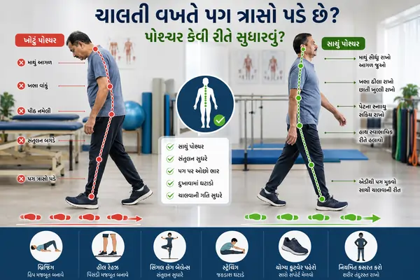 ચાલતી વખતે પગ ત્રાસો પડતો હોય તો પોશ્ચર કેવી રીતે સુધારવું