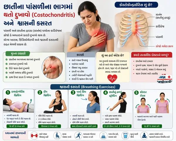 છાતીના પાંસળીના ભાગમાં થતો દુખાવો (Costochondritis) અને શ્વાસની કસરત.