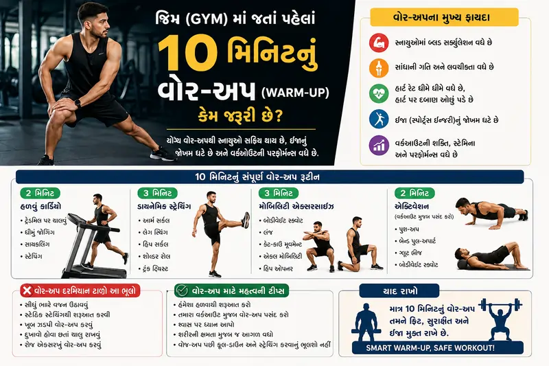 જિમ (Gym) માં જતાં પહેલાં 10 મિનિટનું વોર-અપ (Warm-up) કેમ જરૂરી છે