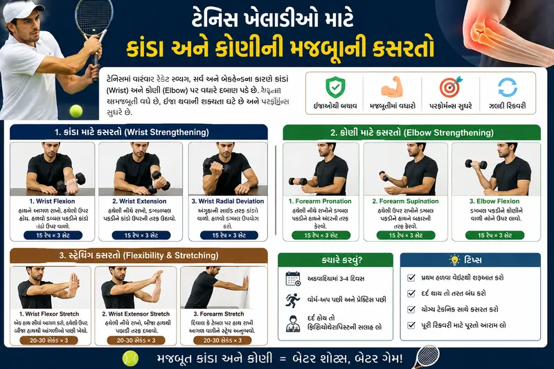 ટેનિસ ખેલાડીઓ માટે કાંડા અને કોણીની મજબૂતીની કસરતો