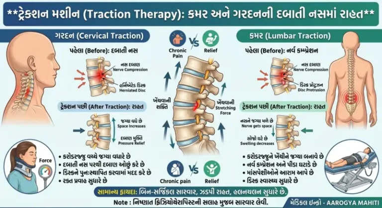 ટ્રેક્શન મશીન (Traction) કમર અને ગરદનની નસ દબાતી હોય તો કેવી રીતે ફાયદો કરે