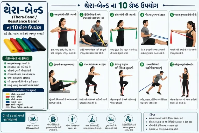 થેરા-બેન્ડ (Thera-bandResistance Band) ના 10 બેસ્ટ ઉપયોગ