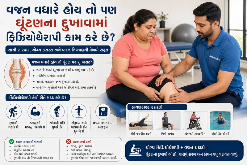 દર્દીનું વજન વધારે હોય તો પણ શું ઘૂંટણના દુખાવામાં ફિઝિયોથેરાપી કામ કરે છે