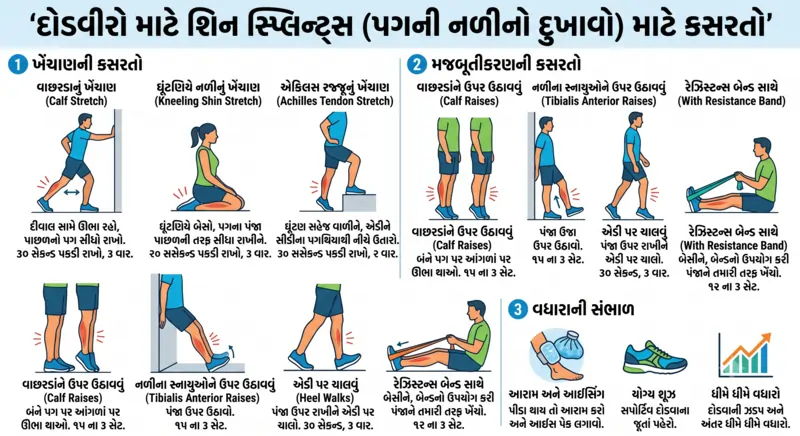 દોડવીરો માટે શિન સ્પ્લિન્ટ્સ (પગની નળીનો દુખાવો) માટે કસરતો