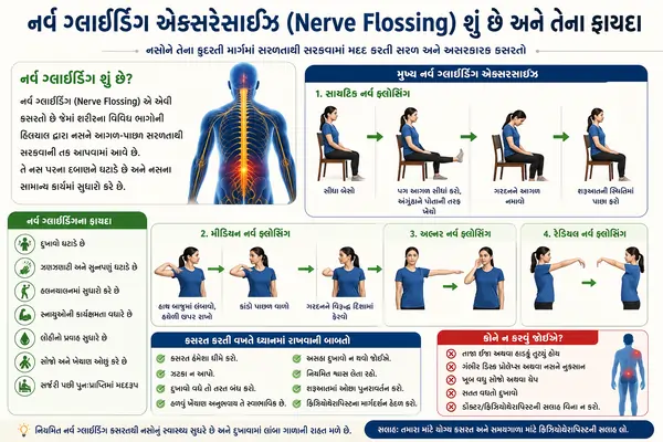 નર્વ ગ્લાઇડિંગ એક્સરસાઇઝ (Nerve Flossing) શું છે અને તેના ફાયદા