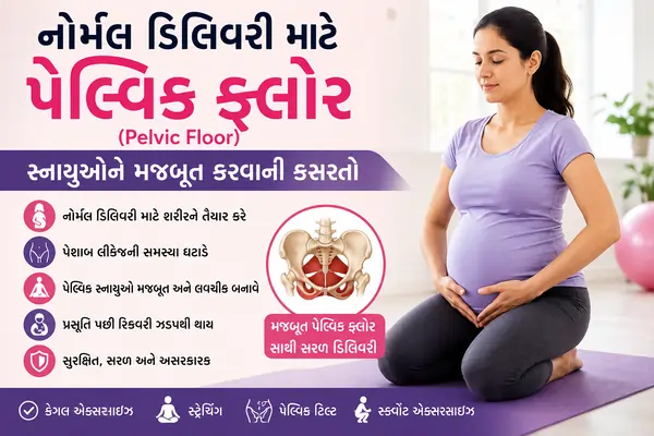 નોર્મલ ડિલિવરી માટે પેલ્વિક ફ્લોર (Pelvic Floor) સ્નાયુઓને મજબૂત કરવાની કસરતો