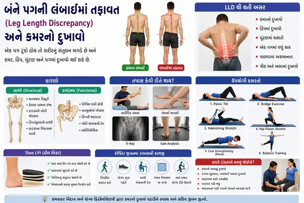 બંને પગની લંબાઈમાં તફાવત (Leg Length Discrepancy) અને કમરનો દુખાવો.
