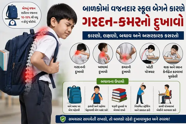 બાળકોમાં વજનદાર સ્કૂલ બેગને કારણે થતો ગરદન-કમરનો દુખાવો