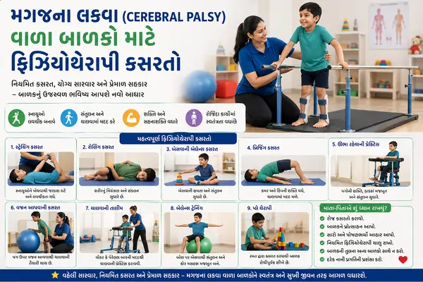 મગજના લકવા (Cerebral Palsy) વાળા બાળકો માટે ફિઝિયોથેરાપી કસરતો
