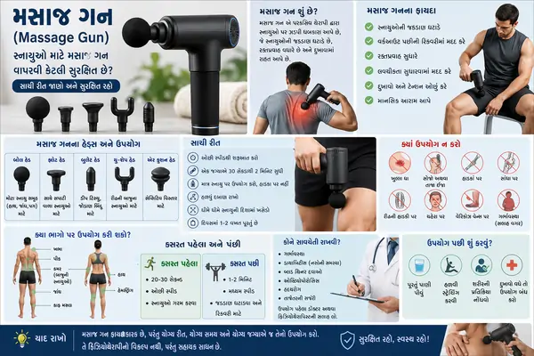 મસાજ ગન (Massage Gun) સ્નાયુઓ માટે મસાજ ગન વાપરવી કેટલી સુરક્ષિત છે સાચી રીત જાણો