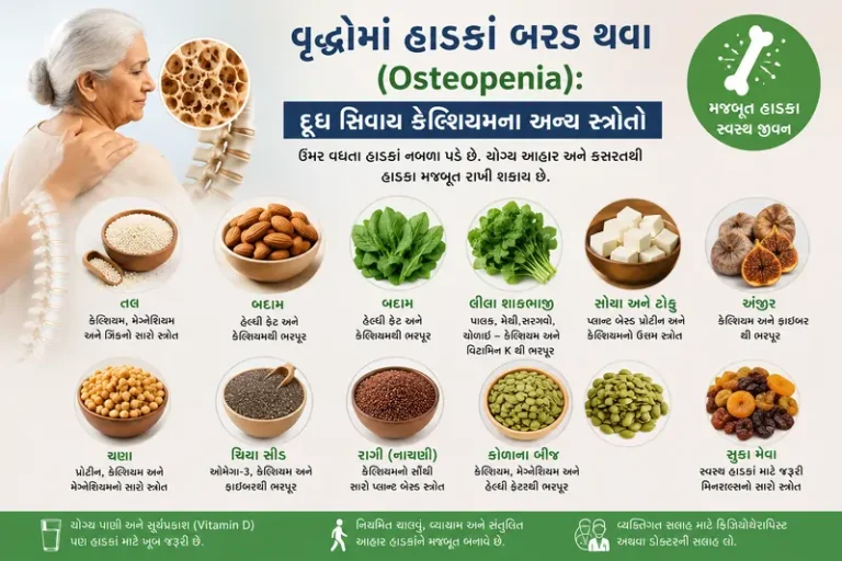 વૃદ્ધોમાં હાડકાં બરડ થવા (Osteopenia) દૂધ સિવાય કેલ્શિયમના અન્ય સ્ત્રોતો