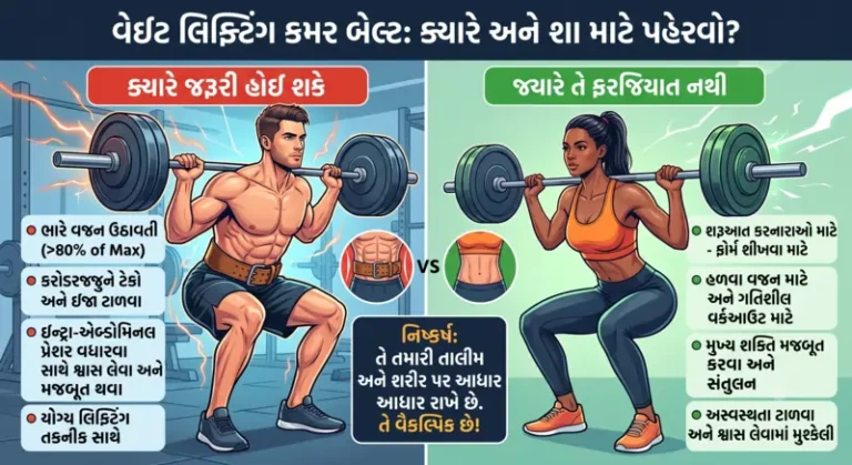 વેઇટ લિફ્ટિંગ દરમિયાન કમરનો બેલ્ટ પહેરવો જરૂરી છે