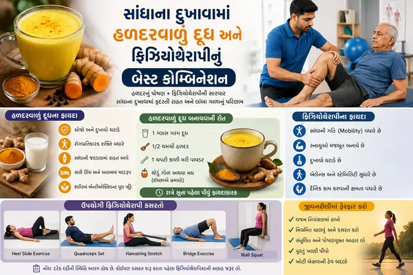 સાંધાના દુખાવામાં હળદરવાળું દૂધ અને ફિઝિયોથેરાપીનું બેસ્ટ કોમ્બિનેશન.